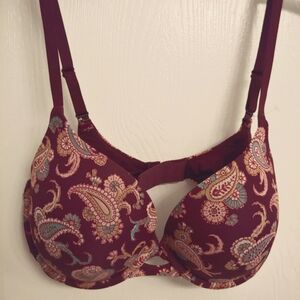 Victoria's Secret  Burgundy Floral Bra Size 40D